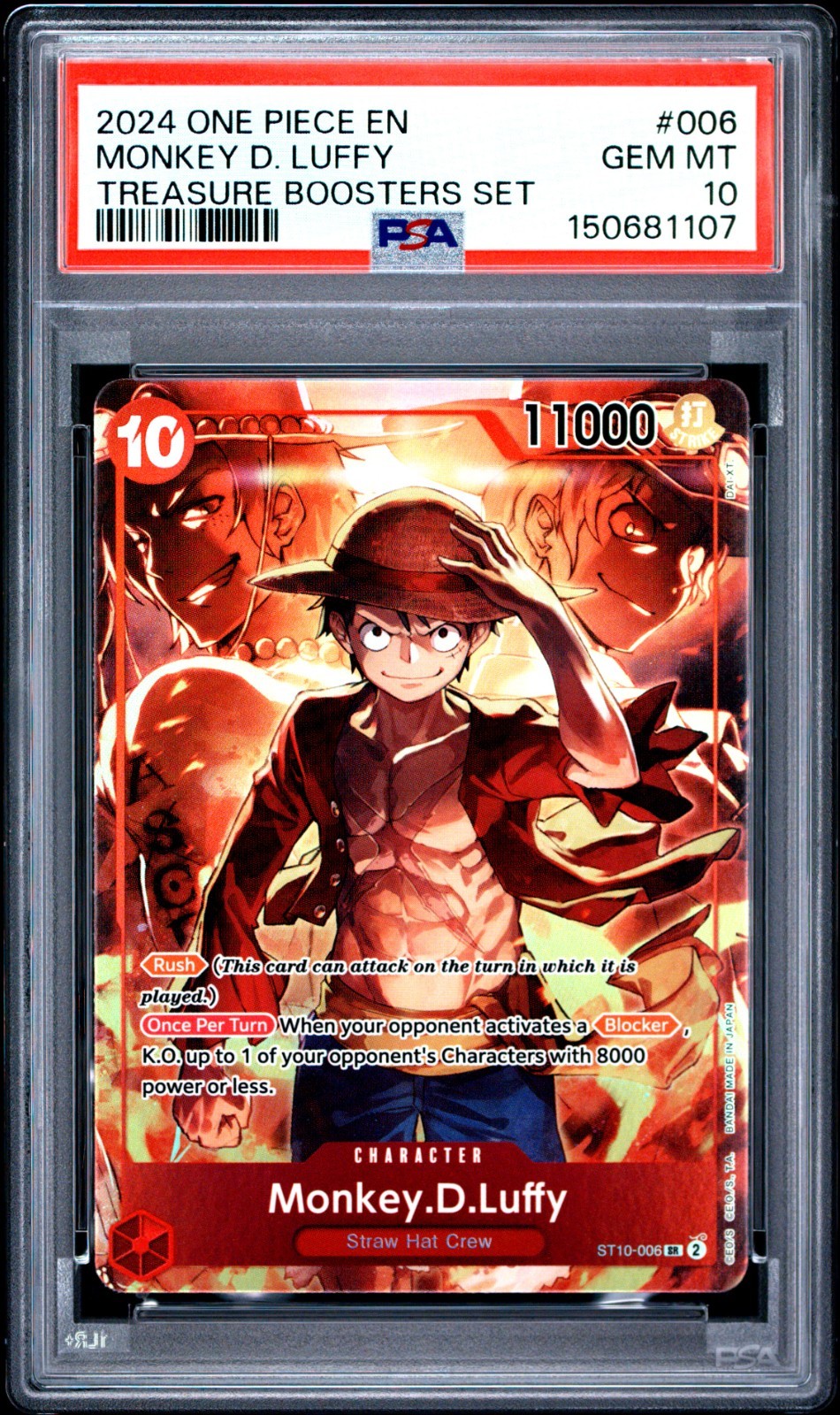 2024 ONE PIECE TREASURE BOOSTERS SET MONKEY D. LUFFY #ST10-006 PSA 10 2024 ONE PIECE TREASURE BOOSTERS SET MONKEY D. LUFFY #ST10-006 PSA 10