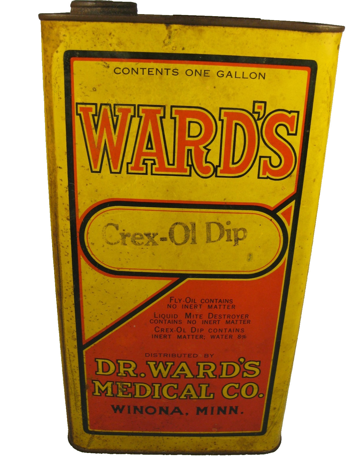 Rare Vintage One Gallon DR. Ward\'s Medial Co. Crex-OL Dip Can Winona MN. 