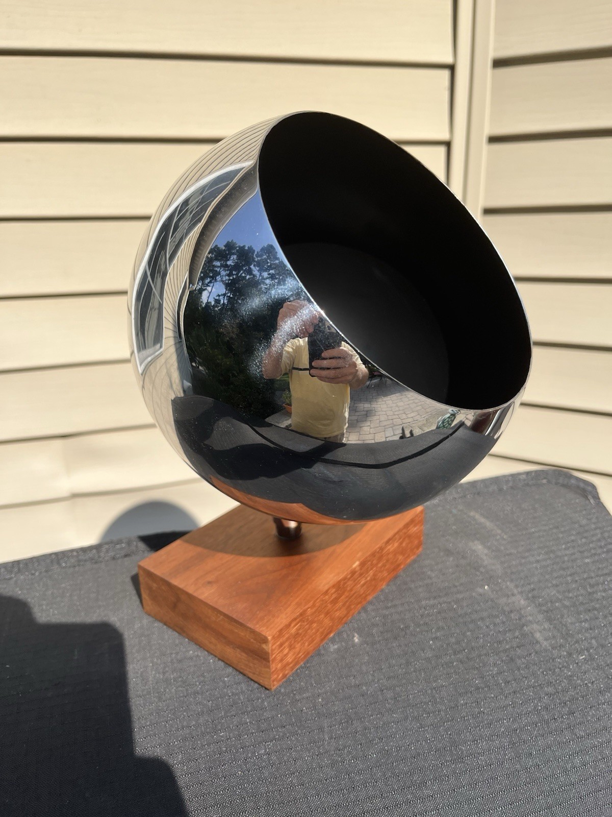 Vintage 1960s OMI Ball Orb Eyeball Chrome Metal MCM Light