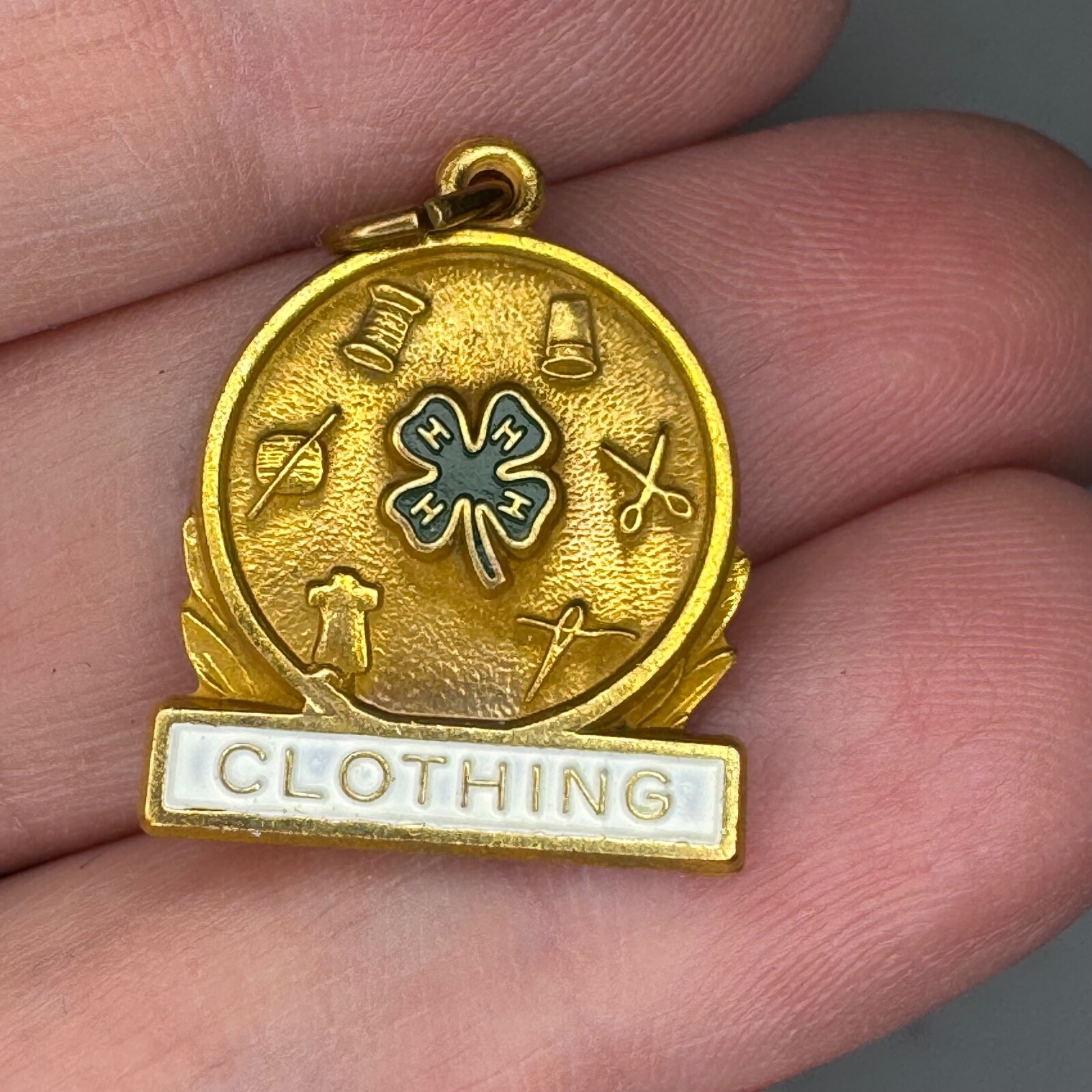 Vtg 4-H Clothing Achievement Coats & Clark Medal Charm Pendant Fob 4H Vtg 4-H Clothing Achievement Coats & Clark Medal Charm Pendant Fob 4H