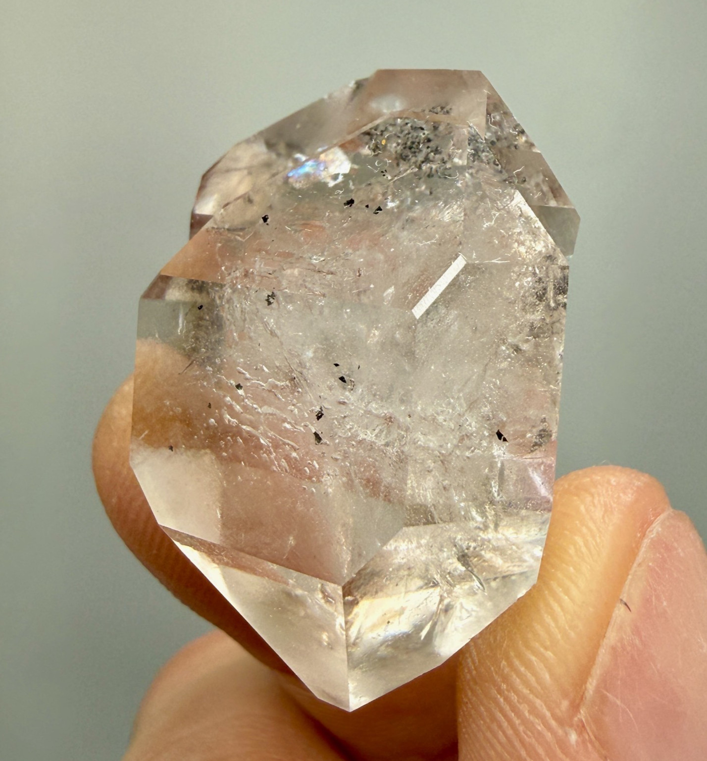 Light Smoky Herkimer Diamond Gem Cluster w/ Minor Hydrocarbon, A Grade Clarity Light Smoky Herkimer Diamond Gem Cluster w/ Minor Hydrocarbon, A Grade Clarity