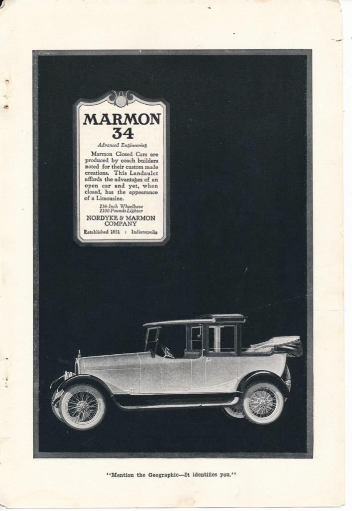 Magazine Ad - 1918 - Marmon 34 - Nordyke & Marmon - Indianapolis, IN