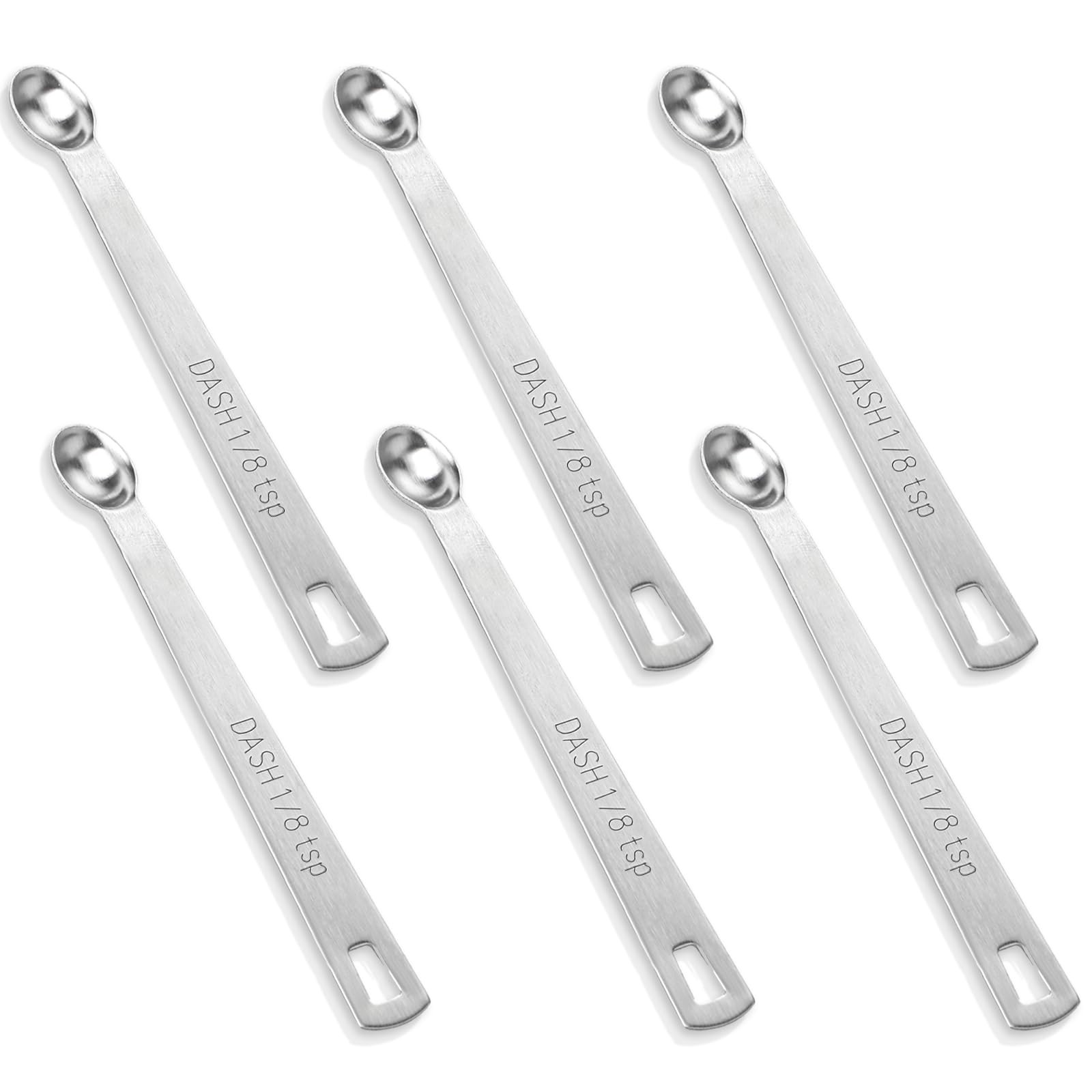 6 PCS 1/8 Teaspoon (1/8 Tsp | 0.625 mL | cc) Single 1.5 cm, Silver