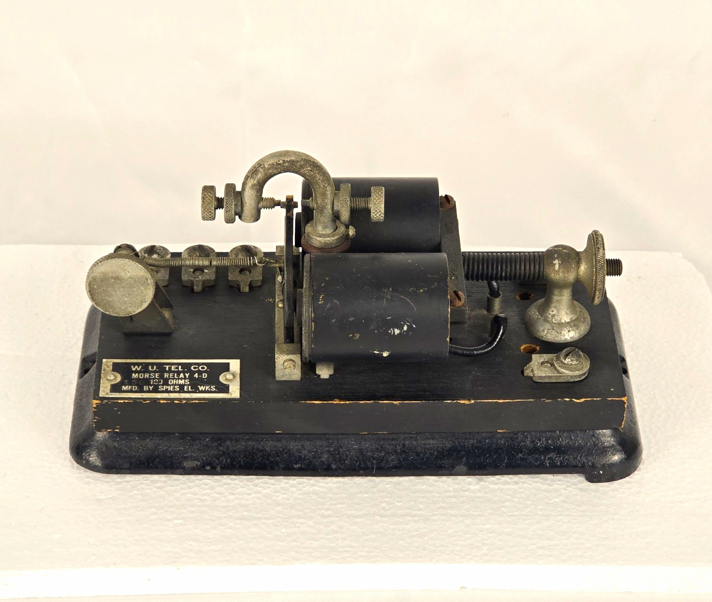 Antique Western Union W.U. Tel Co Morse Relay 4-D 150 Ohm Spies Electric Works
