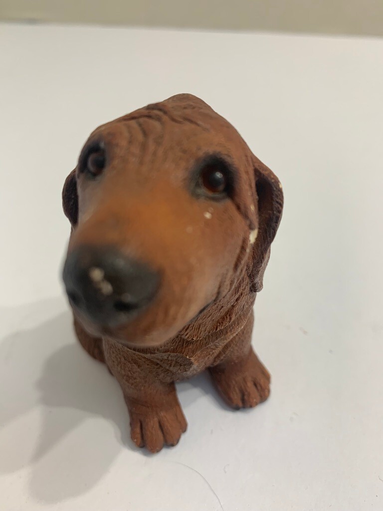 Vintage 1984 Bonterra Chocolate Lab Labrador Puppy Dog Figurine 4\