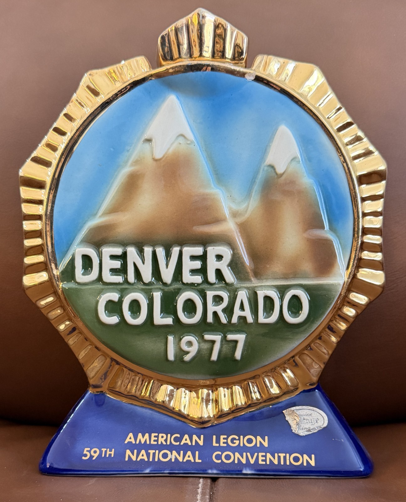 VINTAGE 1977 EZRA BROOKS AMERICAN LEGION CONVENTION DENVER COLORADO DECANTER VINTAGE 1977 EZRA BROOKS AMERICAN LEGION CONVENTION DENVER COLORADO DECANTER