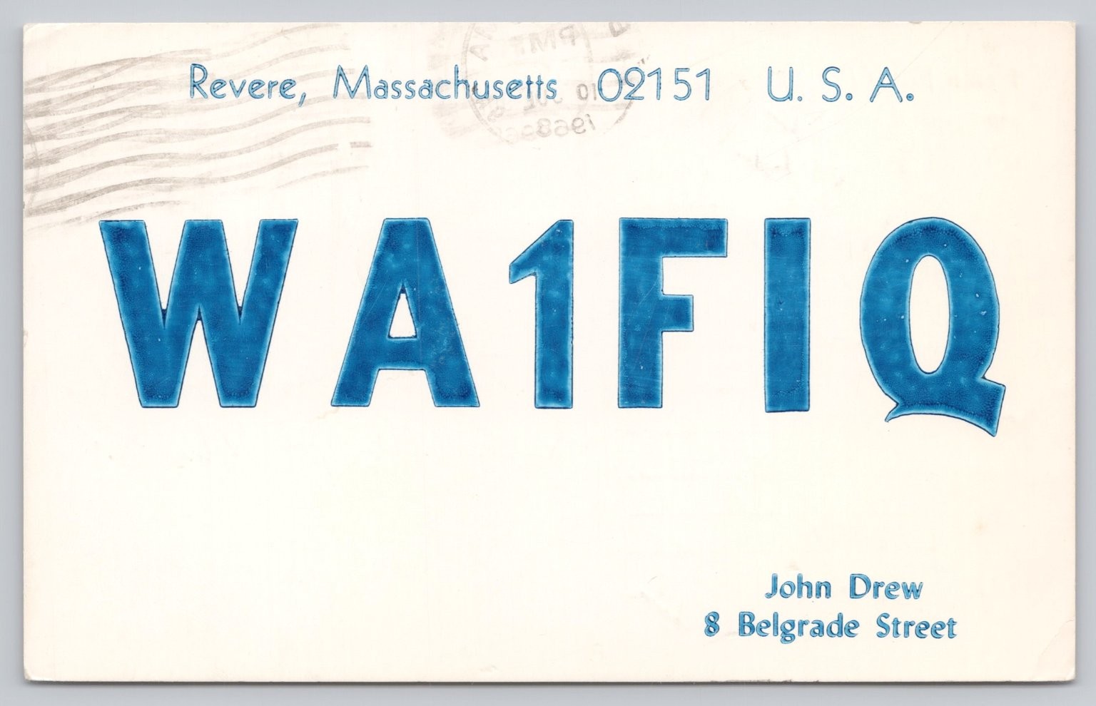 1968 WA1FIQ Revere MA Amateur Radio QSL Postcard K9MTJZ Kokomo IN Vintage 1968 WA1FIQ Revere MA Amateur Radio QSL Postcard K9MTJZ Kokomo IN Vintage