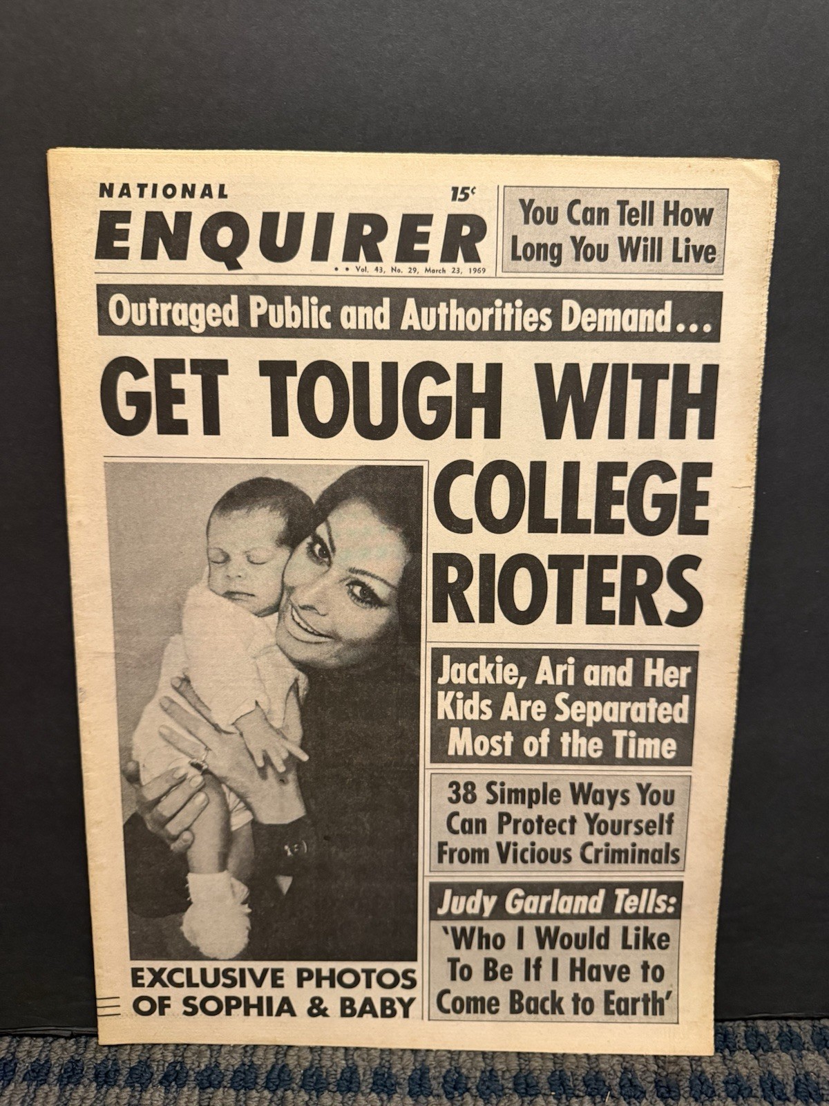 1969 March 23rd National Enquirer Newspaper, Sophia Loren, Judy Garland (VRN10J 1969 March 23rd National Enquirer Newspaper, Sophia Loren, Judy Garland (VRN10J