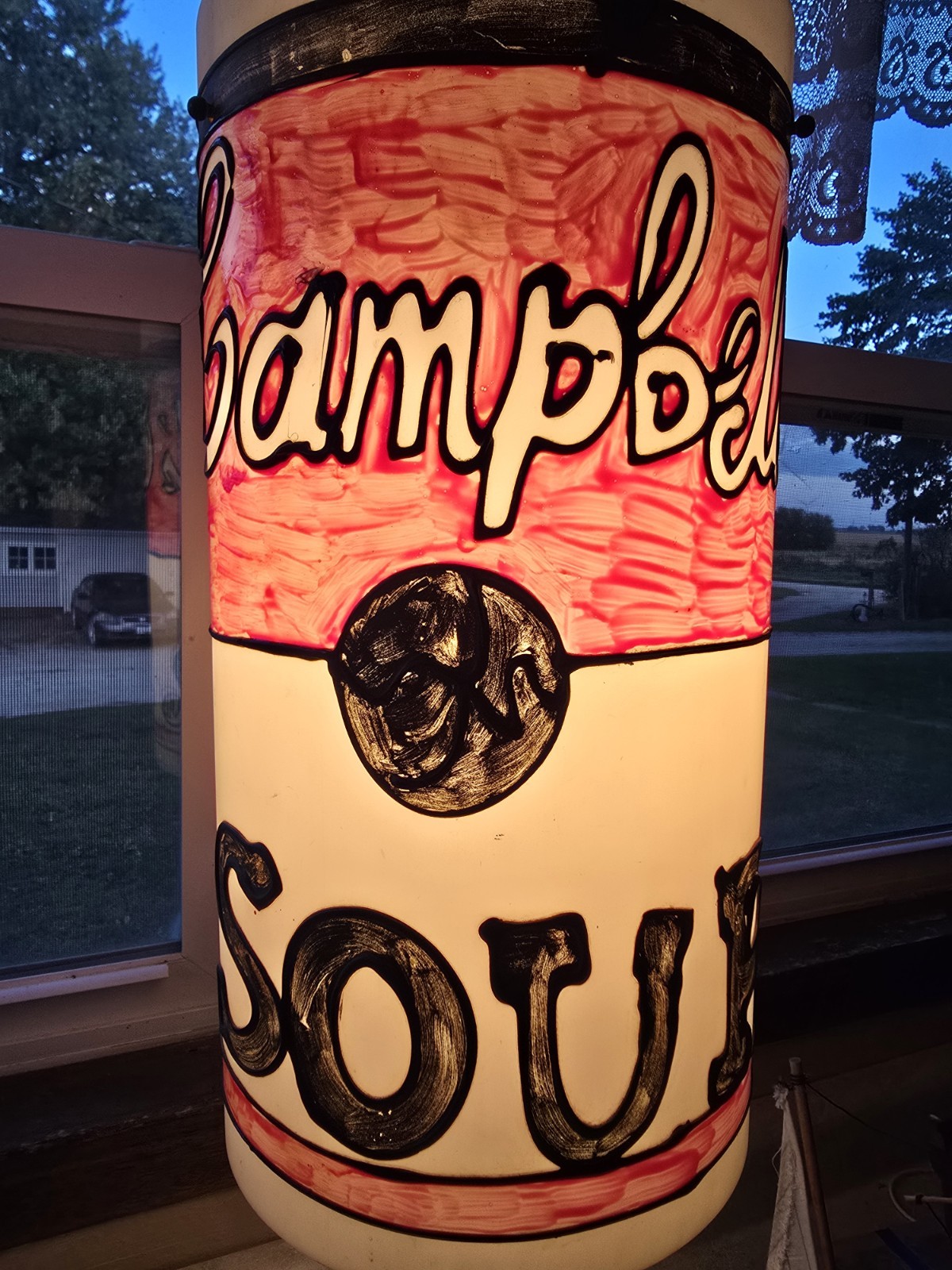 1960's Andy Warhol INSPIRED Campbell's Soup Hanging Can Pendant Light