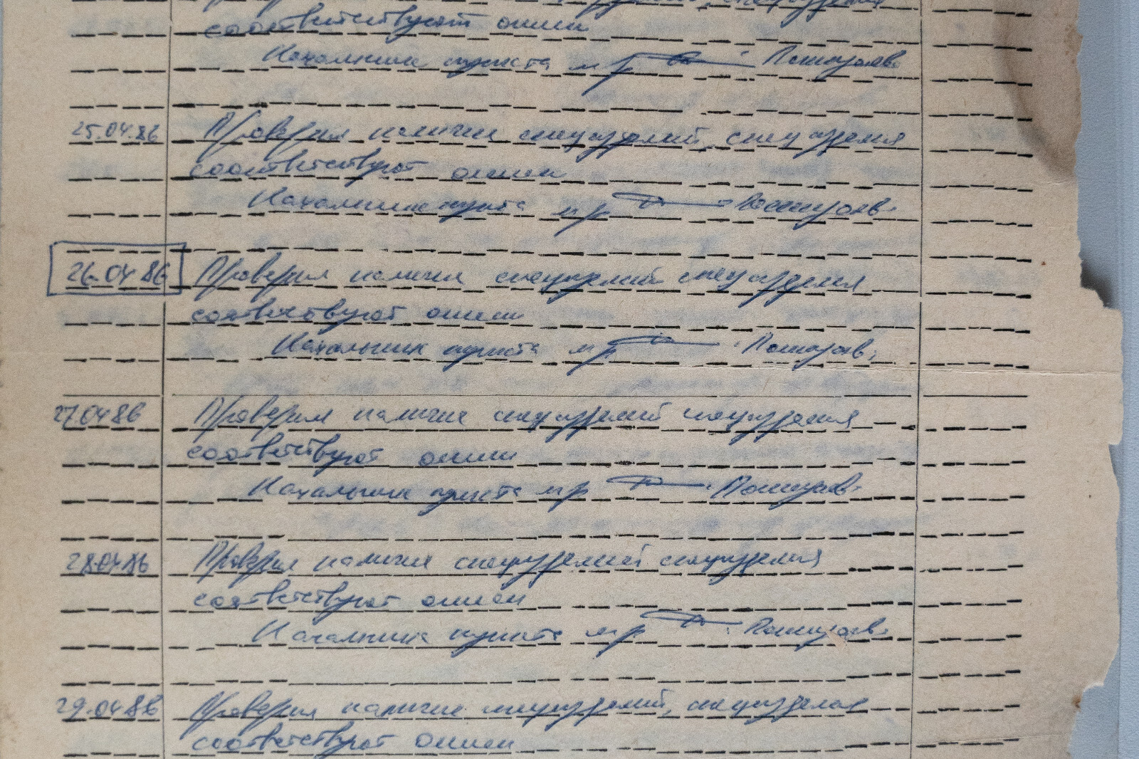 Rare 1986 Chernobyl Control Center Document - Authentic Historical Relic