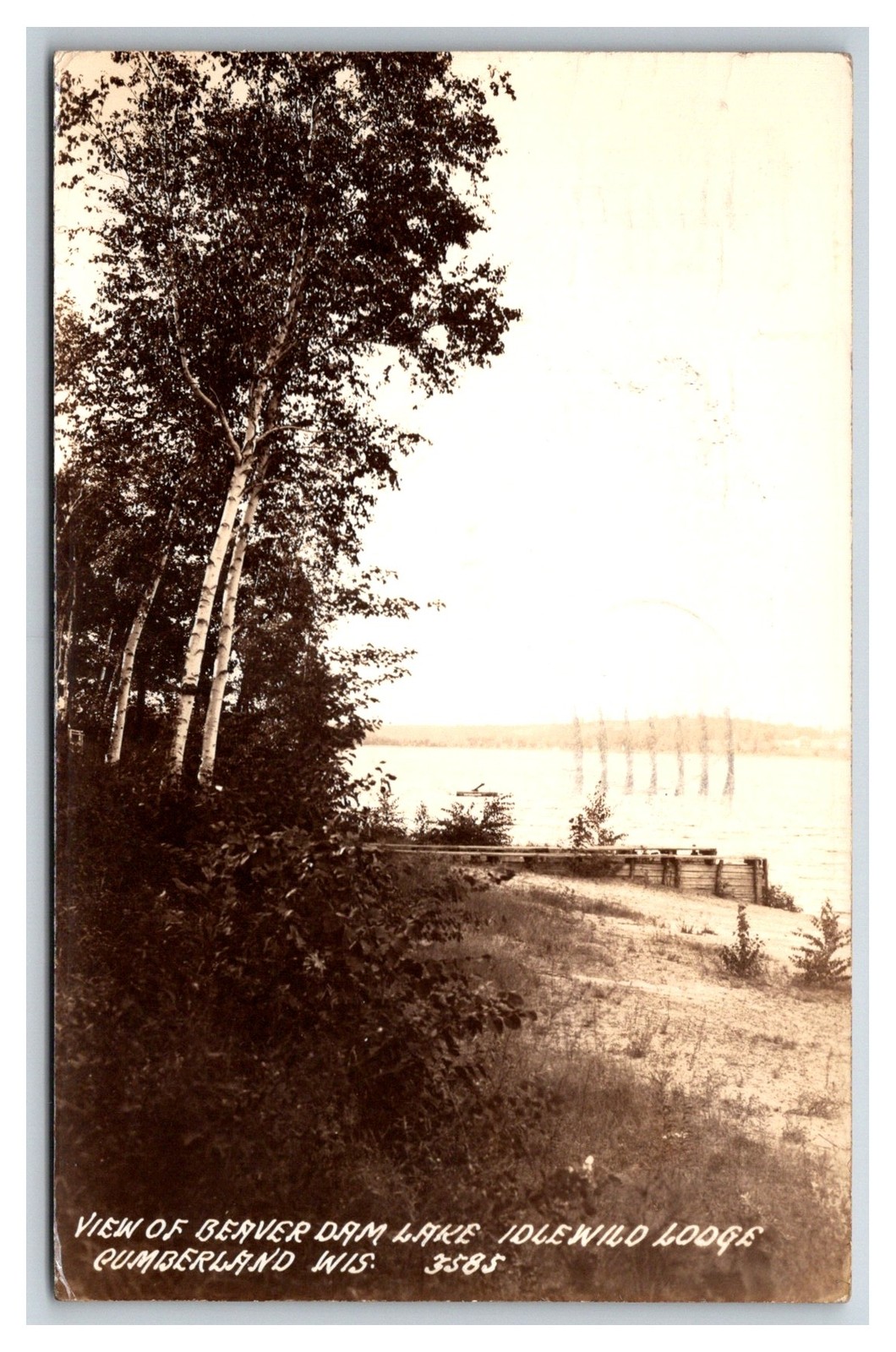 RPPC BEAVER DAM LAKE & Idlewild Lodge cabin CUMBERLAND WI WISCONSIN