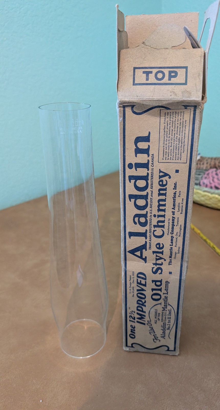 NIB Antique Vintage Aladdin Improved Old Style Chimney 12.5\