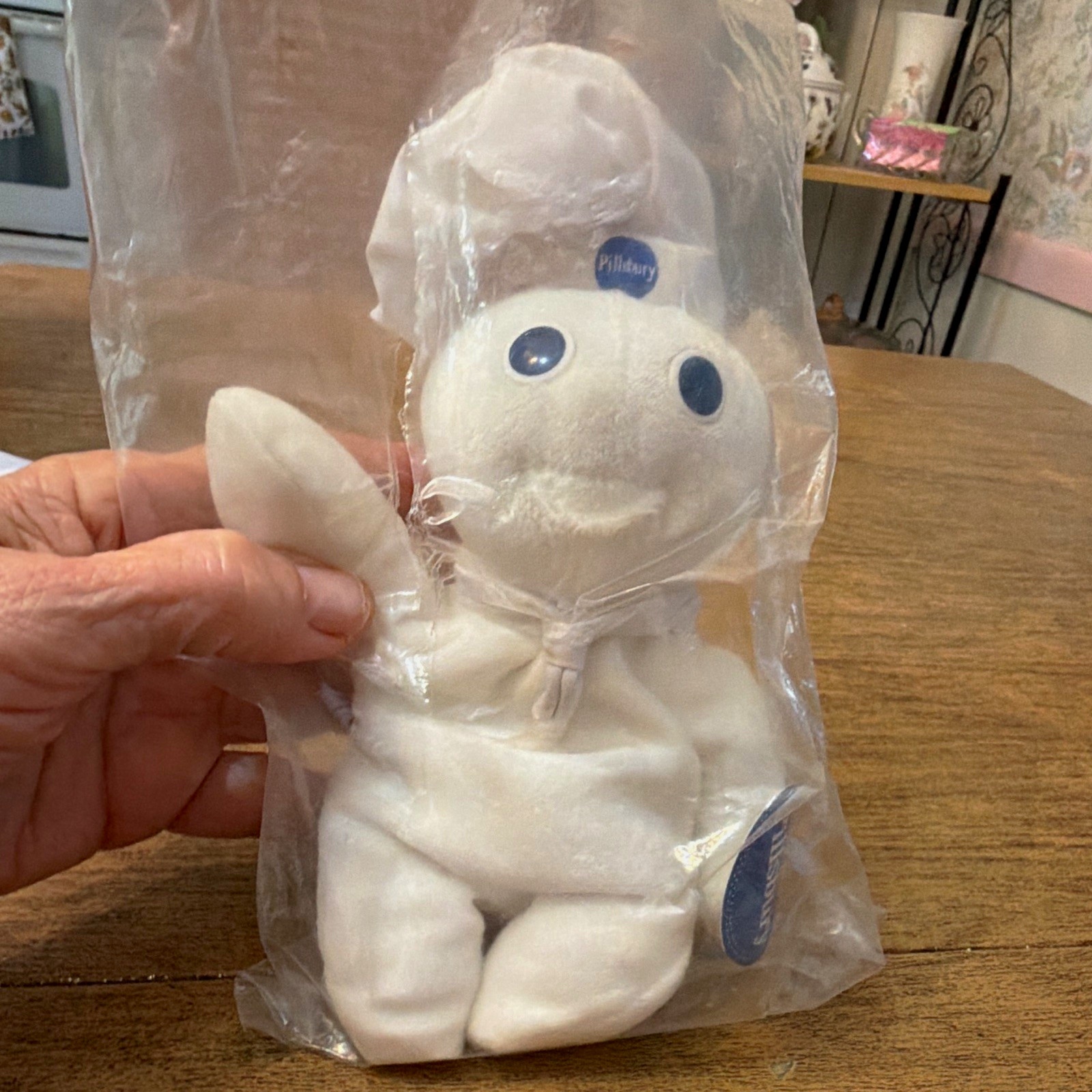 Pillsbury Doughboy White/Blue Plush Advertising Doll in Original Bag. NWT