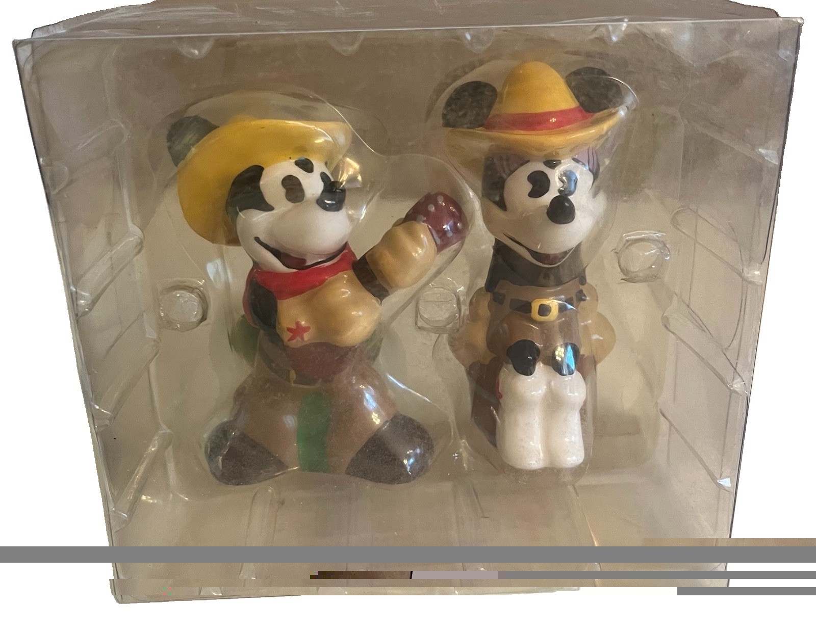 Disney Cowboy Mickey Mouse Salt & Pepper Shakers Set - New Disney Cowboy Mickey Mouse Salt & Pepper Shakers Set - New