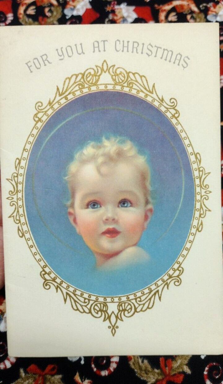 Vintage Christmas Card RUST CRAFT Baby Boy 1950s Card Rare Victorian Look Vintage Christmas Card RUST CRAFT Baby Boy 1950s Card Rare Victorian Look