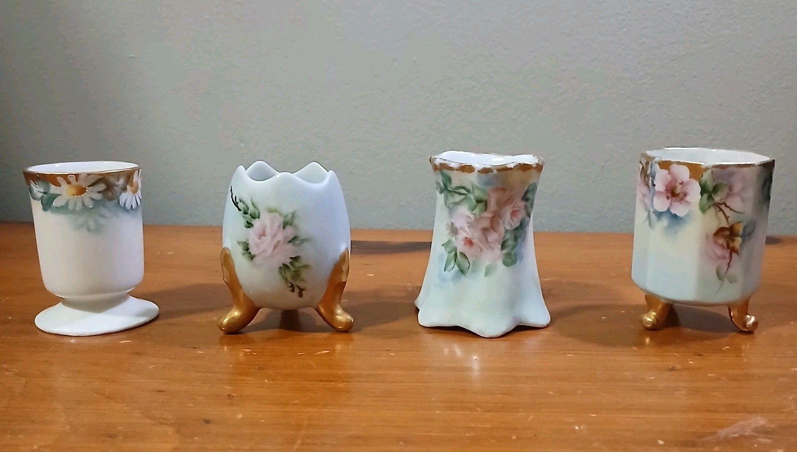 Lot Of 4 Vintage Glass and Ceramic Toothpick Holders