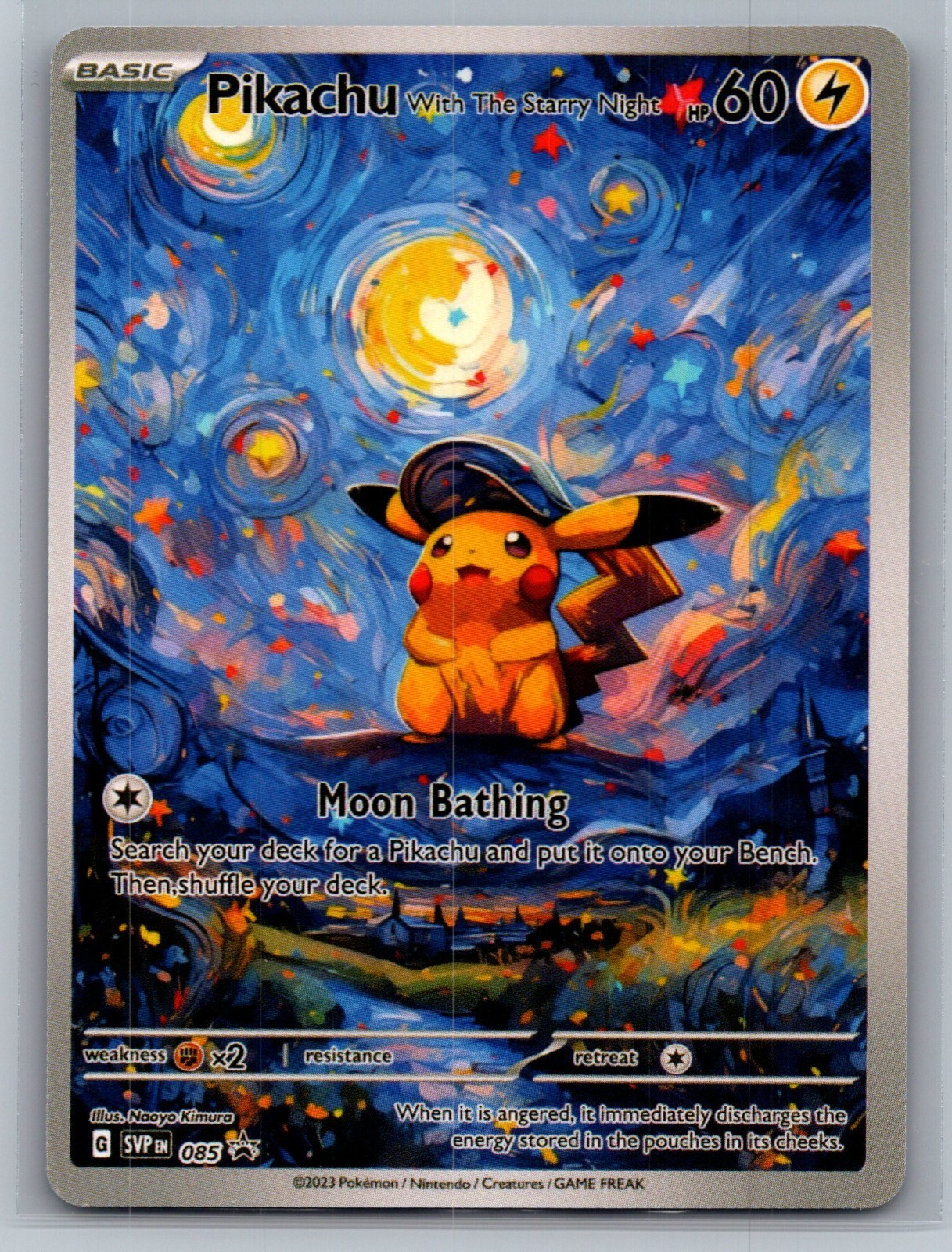 Pikachu With The Starry Night ART CARD Pokemon TCG 