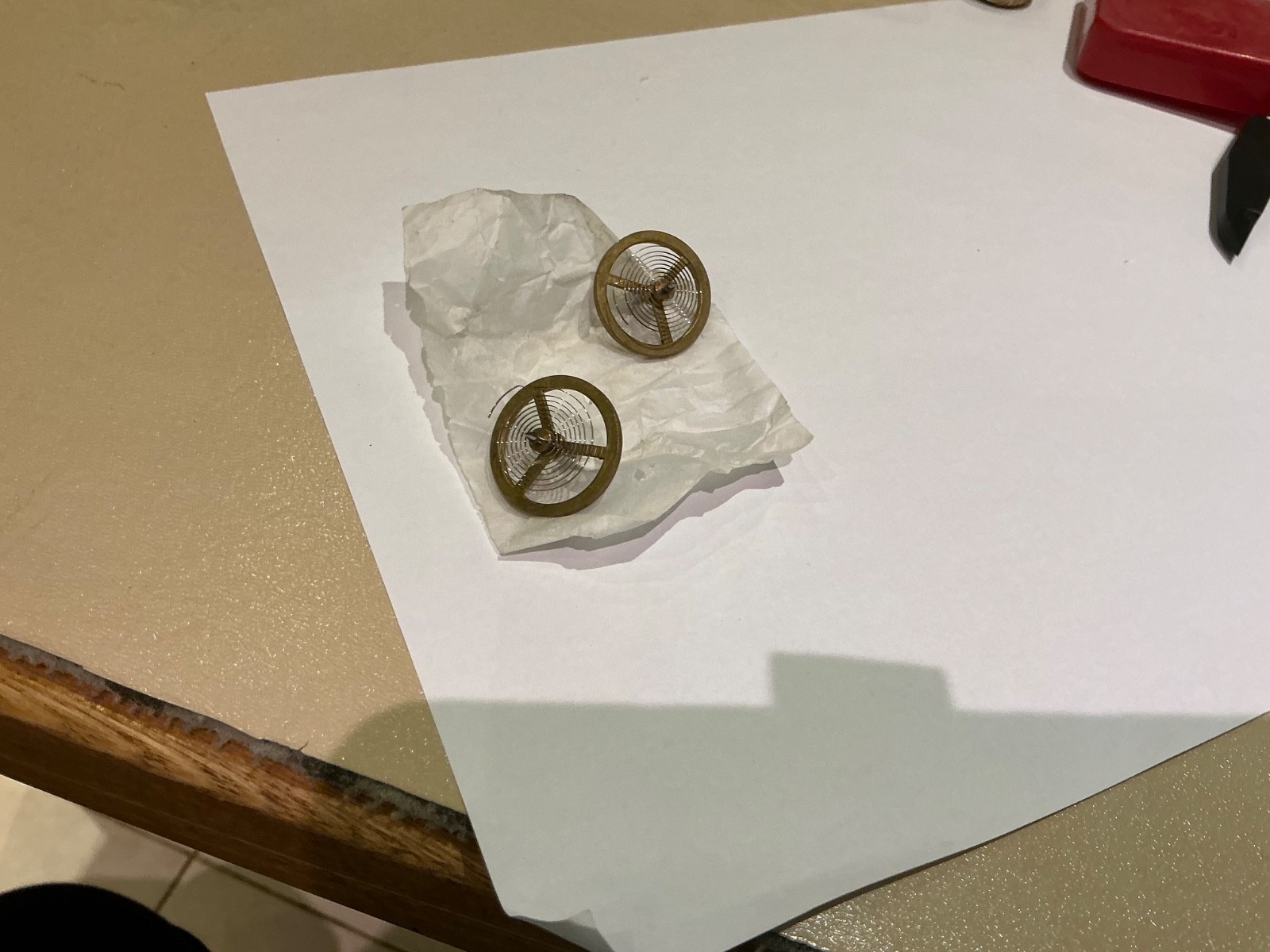 pair NOS vintage clock balance wheels