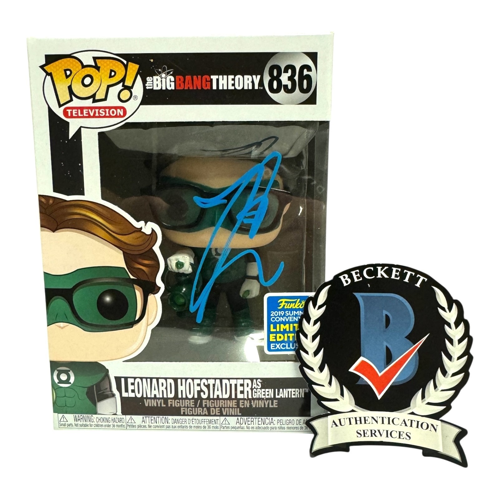 Johnny Galecki Signed Auto The Big Bang Theory Funko Pop 836 BAS Beckett Leonard