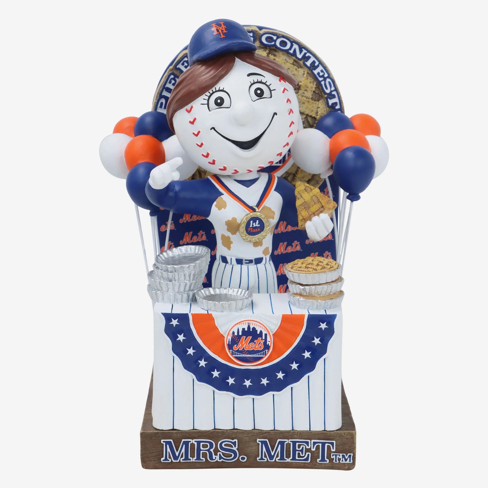 Mrs. Met New York Mets Pie Eating Contest Bobblehead MLB Baseball Mrs. Met New York Mets Pie Eating Contest Bobblehead MLB Baseball