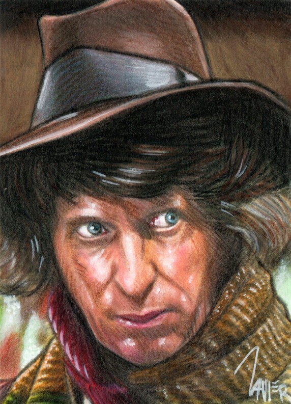 Dr. WHO Tom Baker BBC Sketch Card PRINT Open Edition