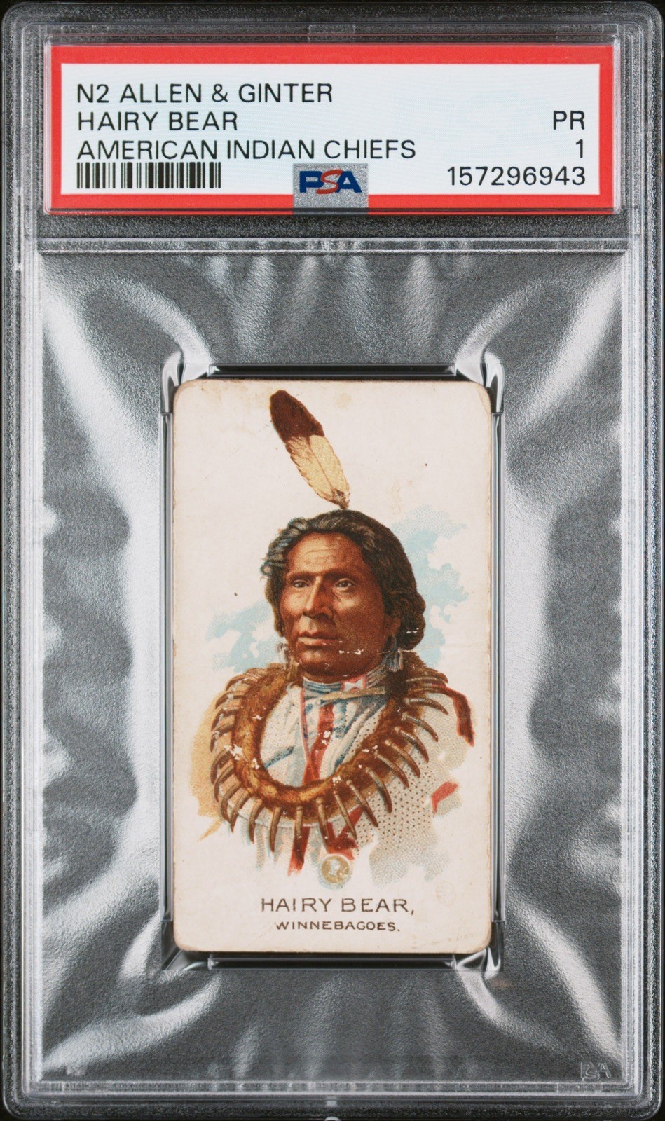 1888 N2 ALLEN & GINTER AMERICAN INDIAN CHIEFS HAIRY BEAR PSA 1 157296943