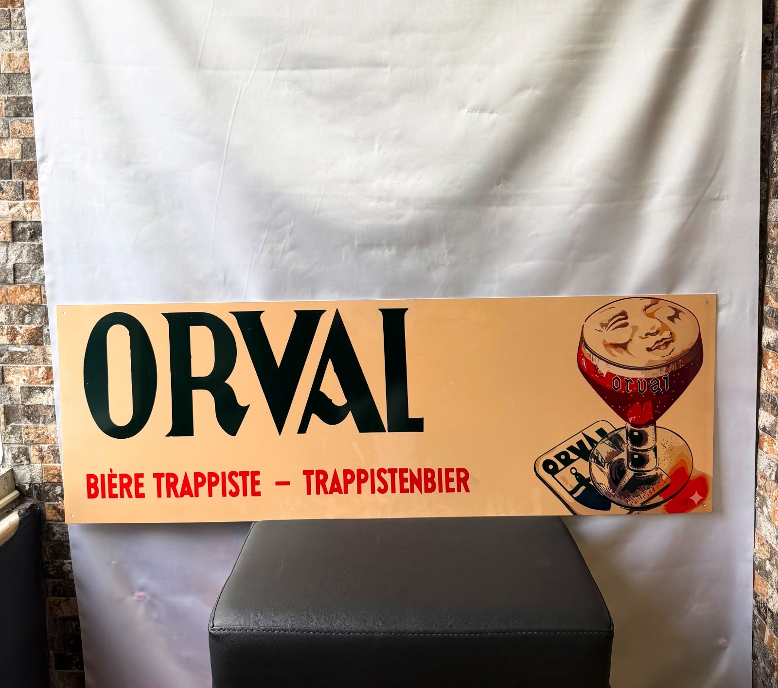 Orval Trappist Beer–Vintage Brewery Heavy Metal Sign–118 × 40 cm - 46.5” × 15.7