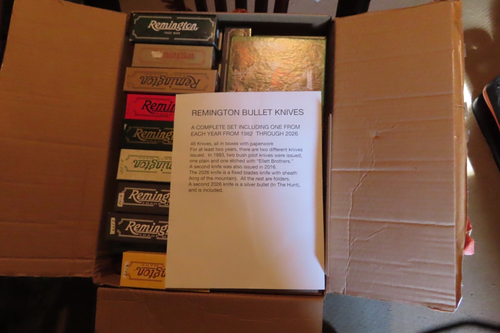 Remington bullet knives: complete set from 1982 through 2006