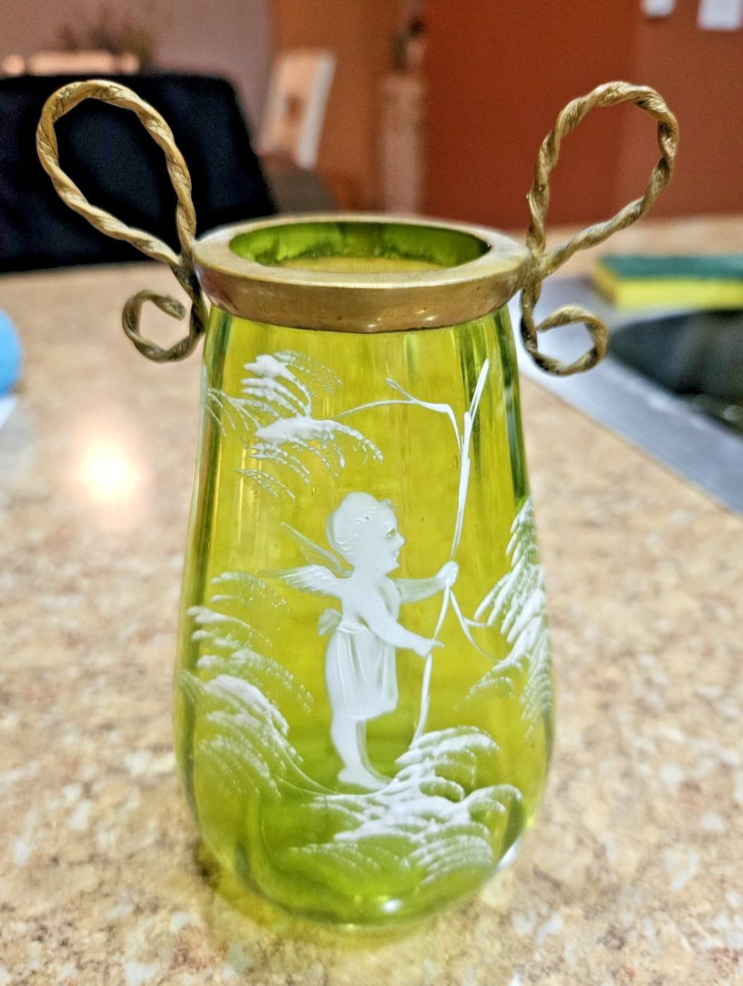 Vintage Victorian Hand Painted Mary Gregory 6