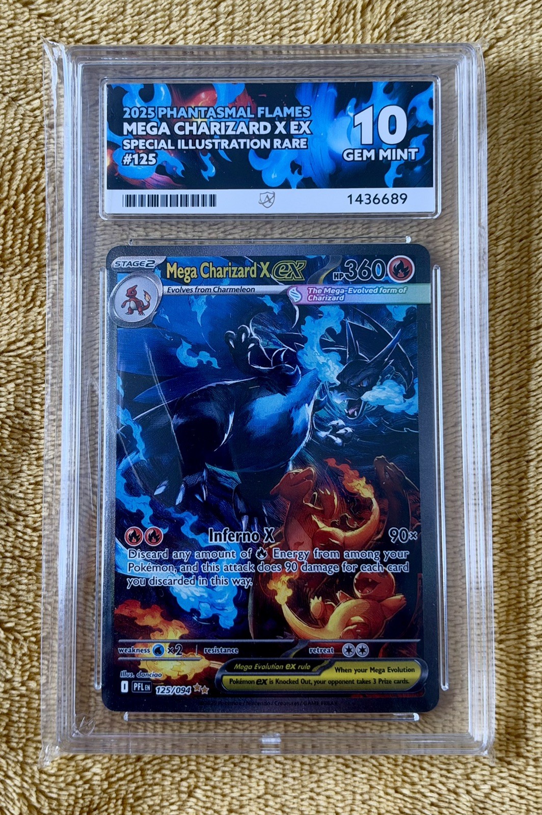 Mega Charizard EX Pokémon Phantasmal Flames 125/094 SIR Ace 10 Perfect Subgrades Mega Charizard EX Pokémon Phantasmal Flames 125/094 SIR Ace 10 Perfect Subgrades