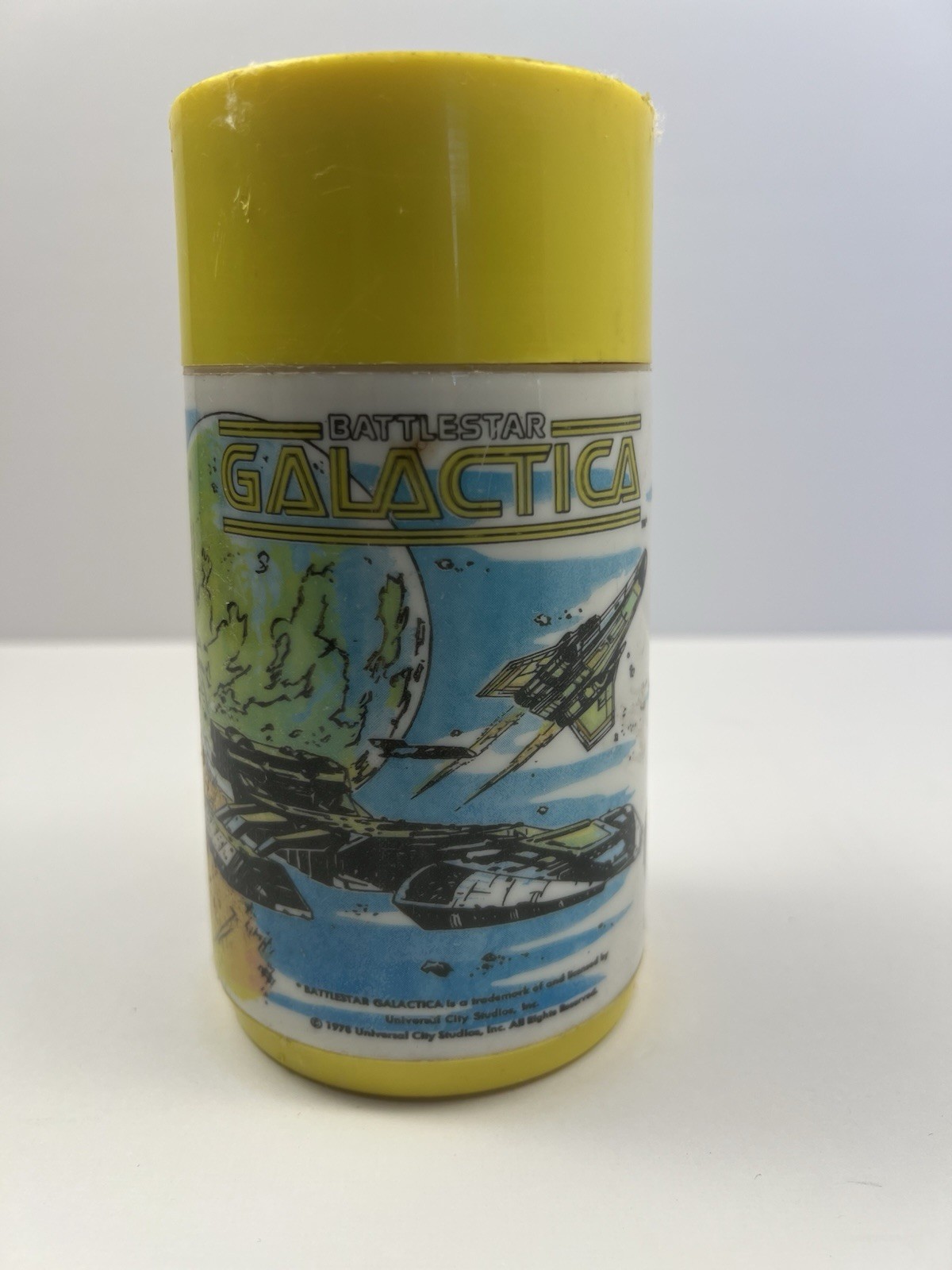 Vintage 1978 Battlestar Galactica Aladdin Thermos 8 Oz Cup Stopper Complete
