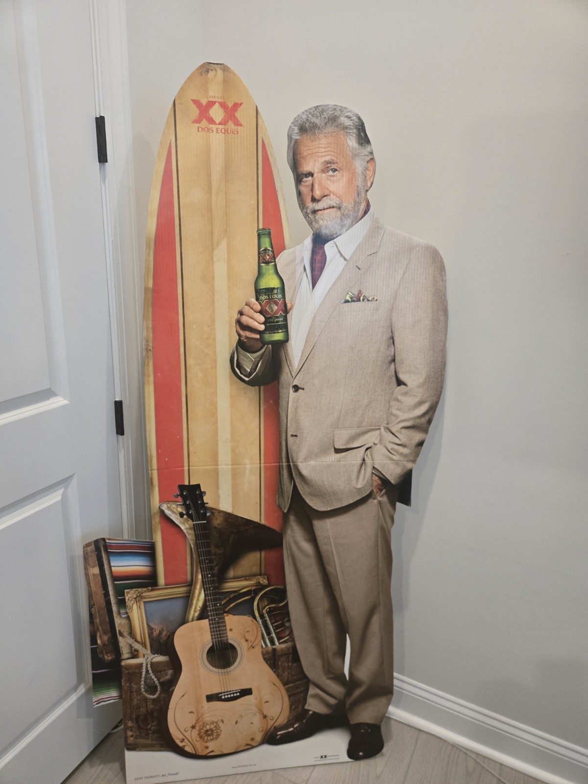 Most Interesting Man In The World Dos Equis Standee W/ Surfboard Rare 2016