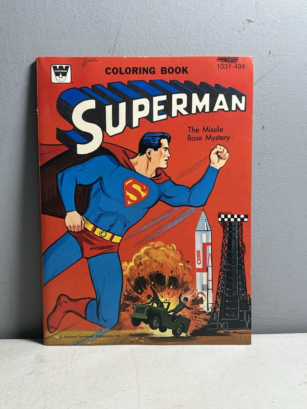 SUPERMAN “THE MISSLE BASE MYSTERY” ORIG 1965 VINTAGE COLORING BOOK IN EX COND