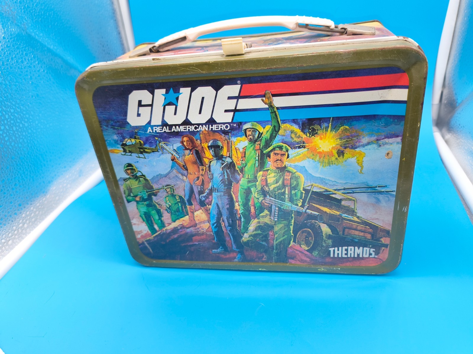 G I Joe Real American Hero Metal Thermos Lunch Box 1982 Hasbro VINTAGE G I Joe Real American Hero Metal Thermos Lunch Box 1982 Hasbro VINTAGE