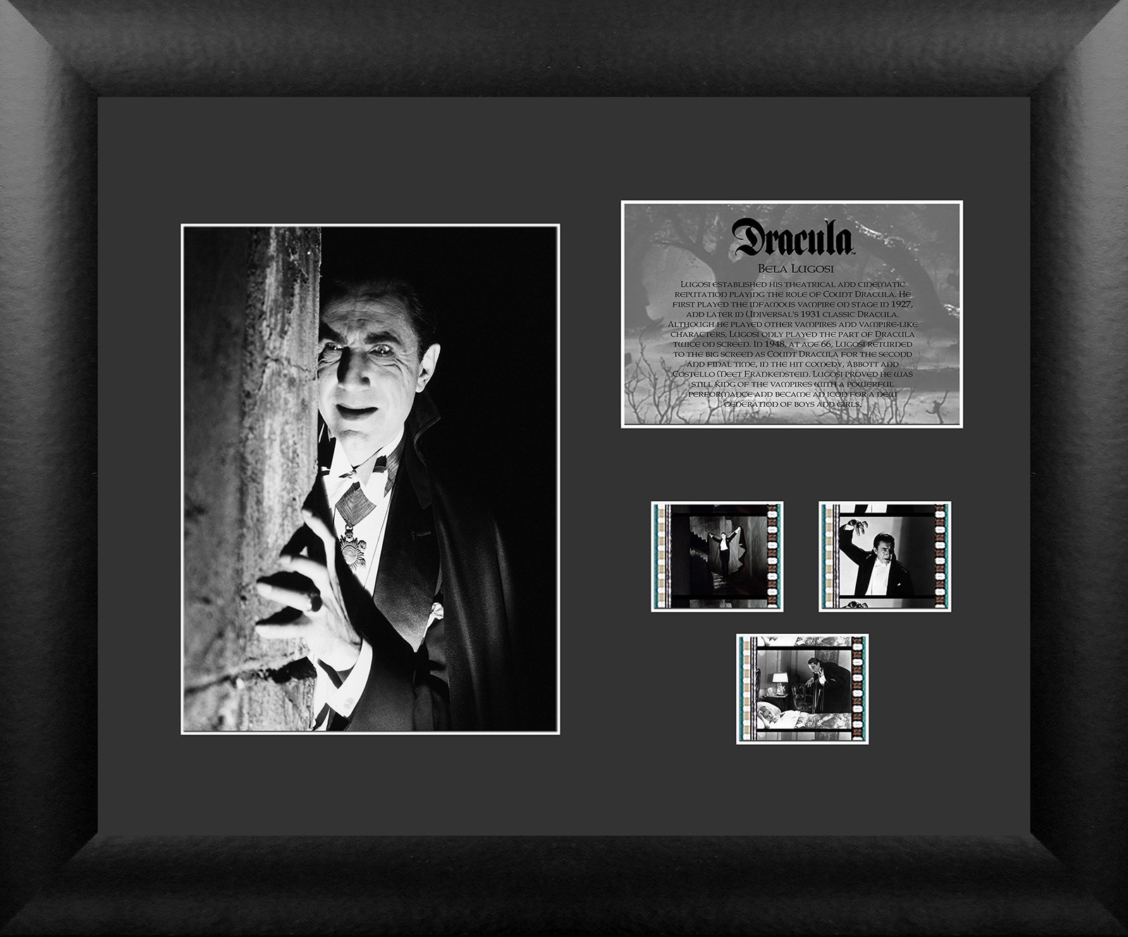 Dracula Bela Lugosi 1931 Universal Monsters FILMCELLS Framed Wall Art 3 Clips