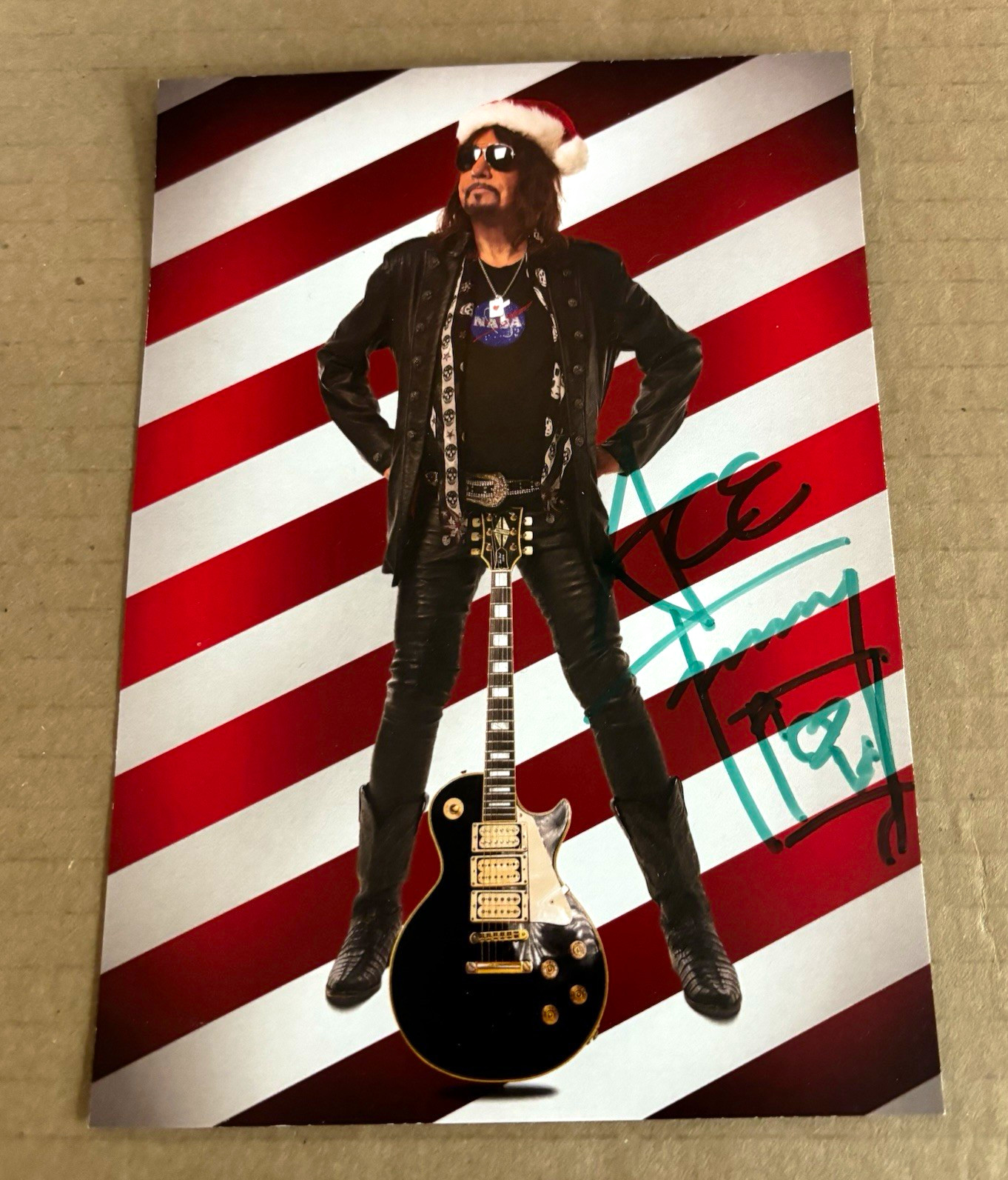 KISS Ace Frehley Signed Christmas Card 
