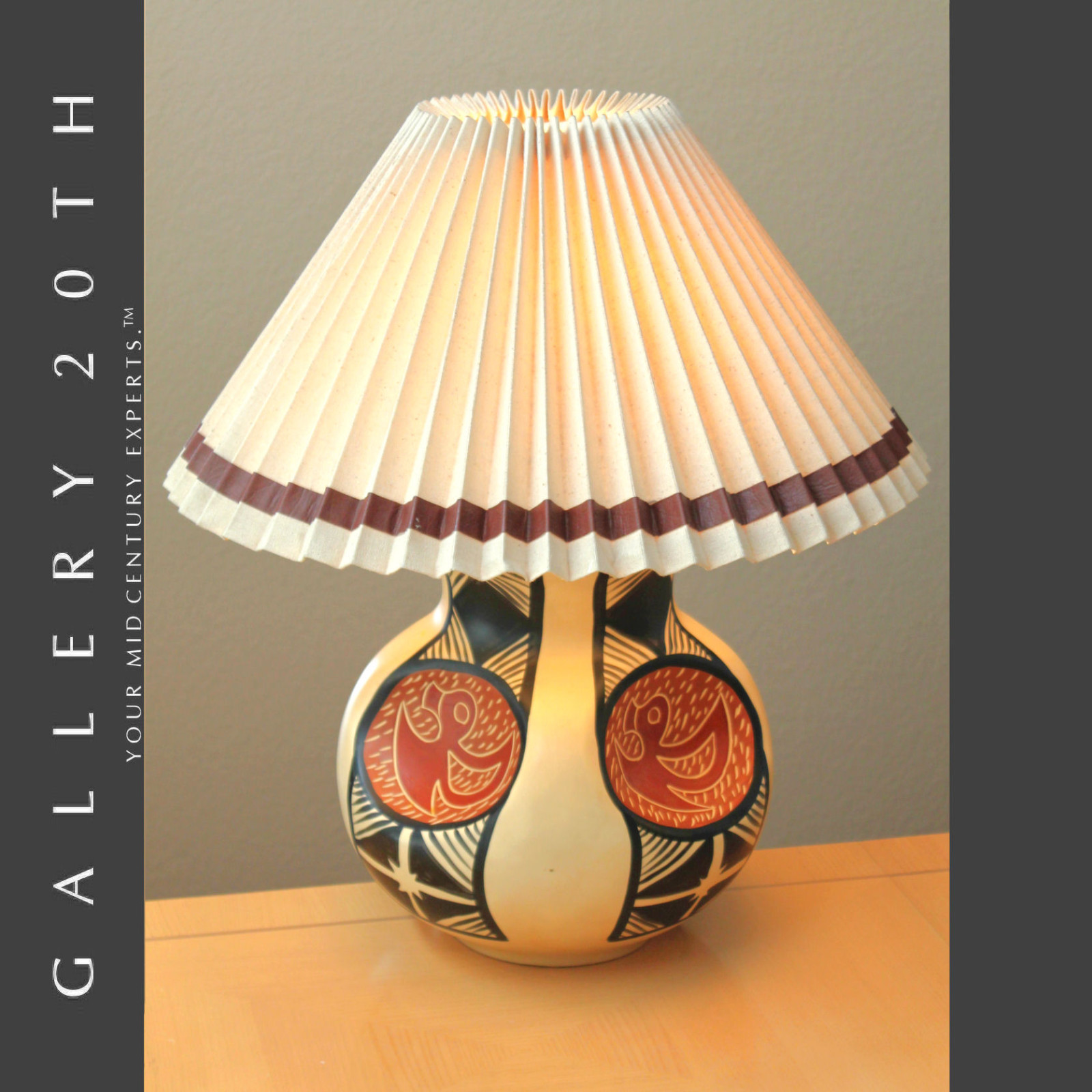 BEAUTIFUL MCM PRIMITIVE SCULPTURAL TABLE LAMP MID CENTURY VTG 50'S 60'S BROWN