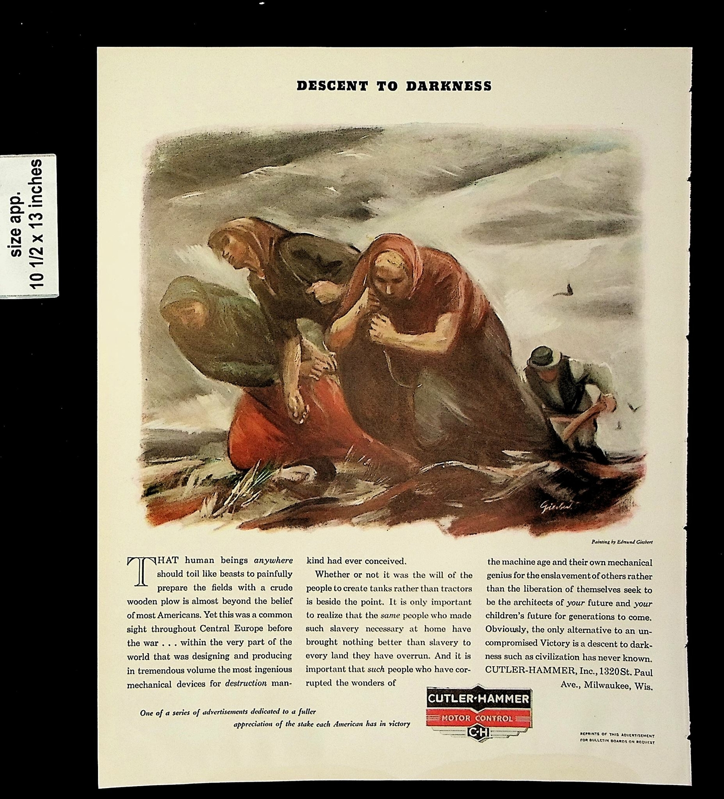 1943 Cutler-Hammer Motor Control Vintage Print Ad 20200