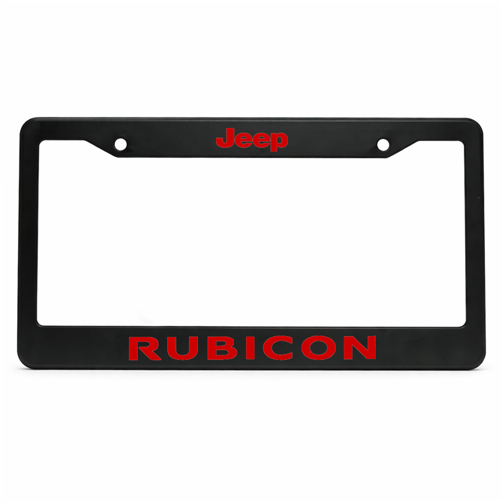 Jeep Rubicon License Plate Frame 12x6 in US Standard Aluminum Metal Car Tag