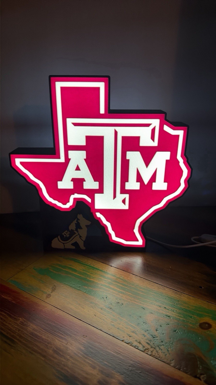 Texas A&M Aggies Texas Shape LED Night Light, Maroon White, Plastic, 5V Texas A&M Aggies Texas Shape LED Night Light, Maroon White, Plastic, 5V