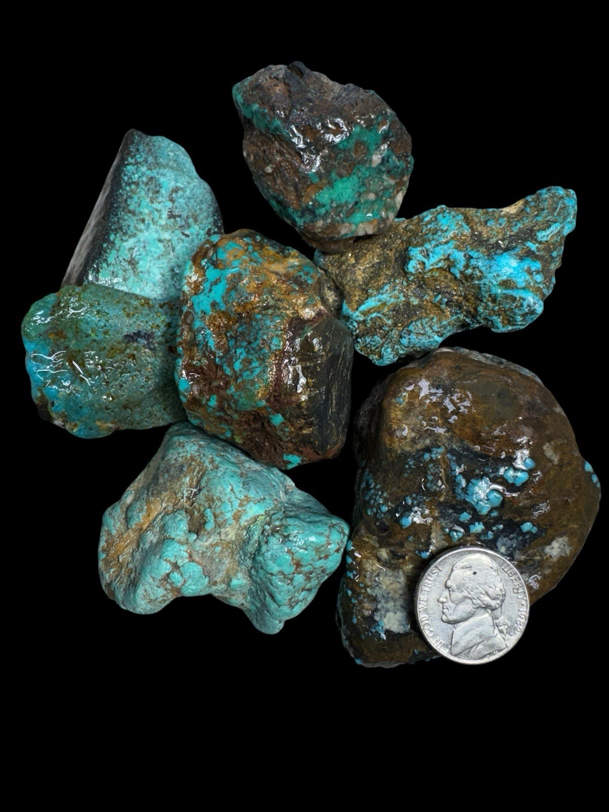 Natural Hubei Turquoise Nuggets Mixed Qingu and Yungai Good Quality