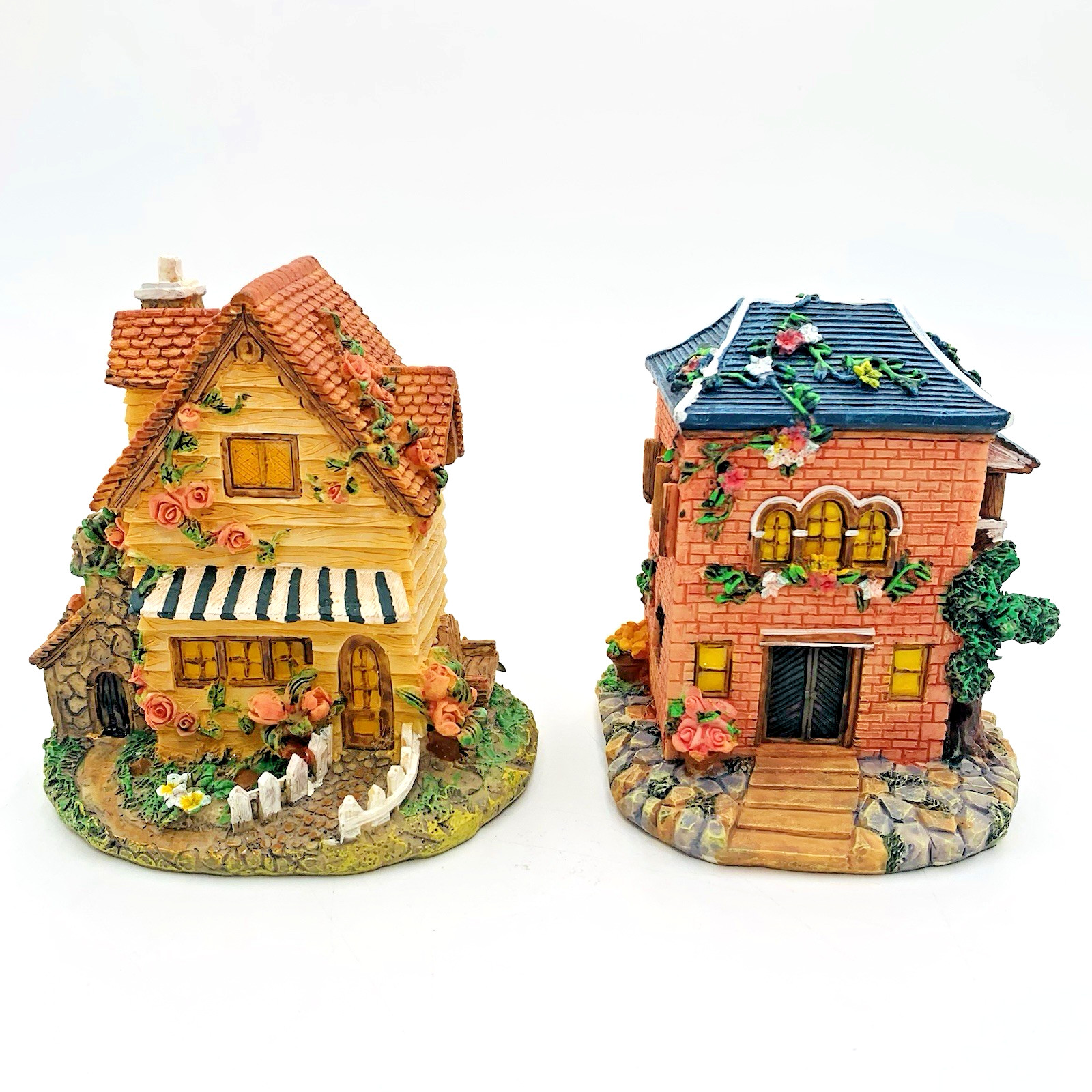 Vintage K\'s Collection Country Houses Peach Rose Cottage Figurines Village Lot 2 Vintage K\'s Collection Country Houses Peach Rose Cottage Figurines Village Lot 2