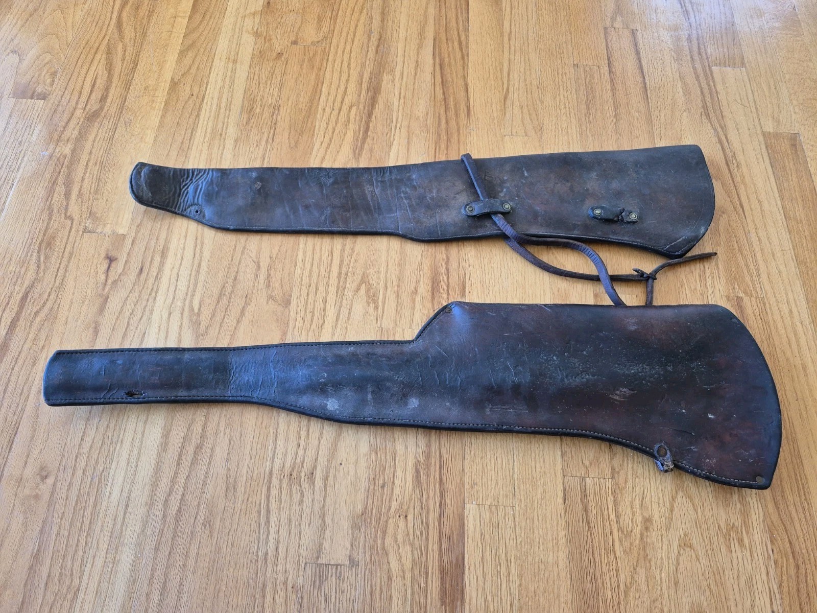 Original U.S. WWI Cavalry M1904 Rifle Saddle Scabbard And Unknown Same Era Two Original U.S. WWI Cavalry M1904 Rifle Saddle Scabbard And Unknown Same Era Two