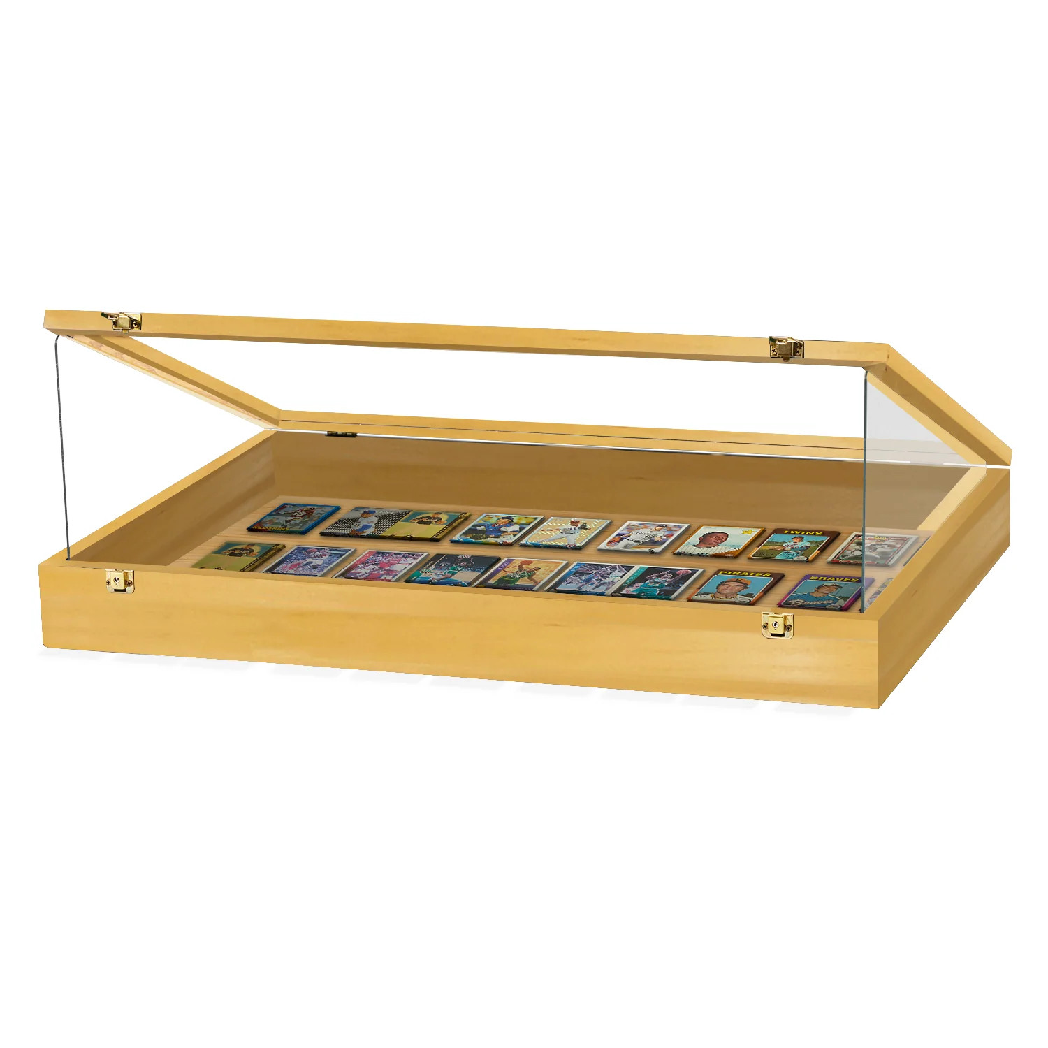 PENNZONI Trade Show Display Case w/ Acrylic Side Guards - Golden Oak PENNZONI Trade Show Display Case w/ Acrylic Side Guards - Golden Oak