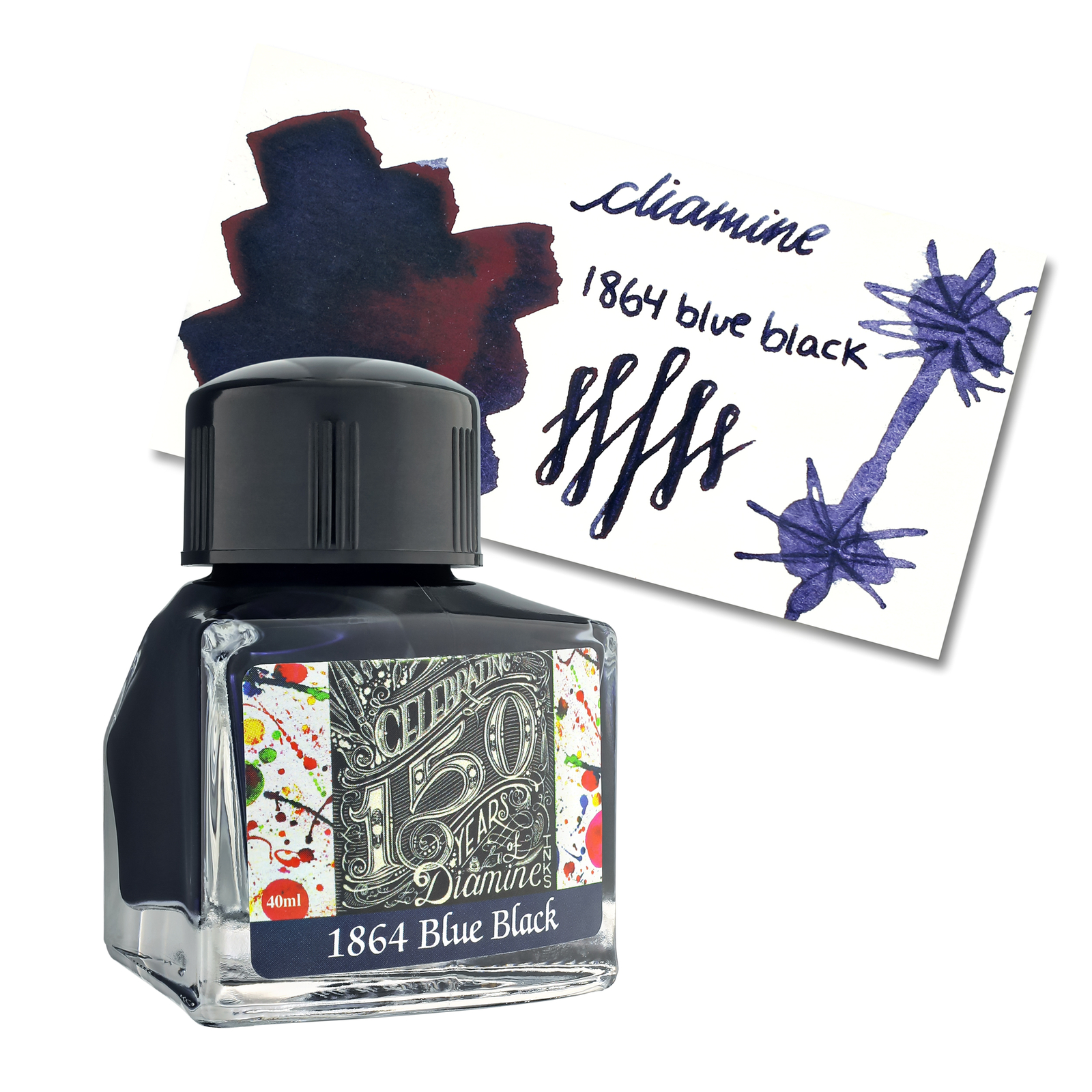 Diamine 150th Anniversary 1864 Blue Black 40 ml Bottled Ink For Fountain Pens