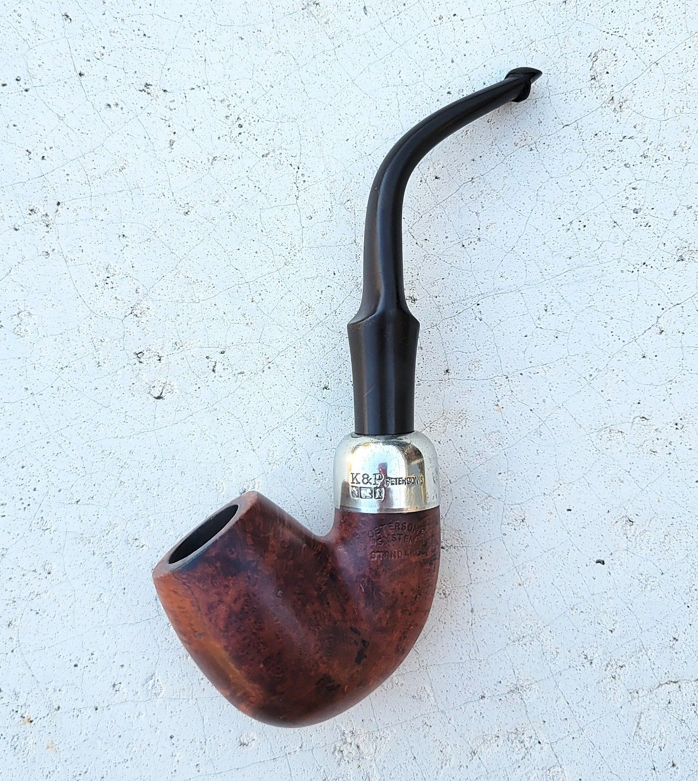 Vintage K & P Peterson\'s System Standard Silver Band Briar Pipe 312