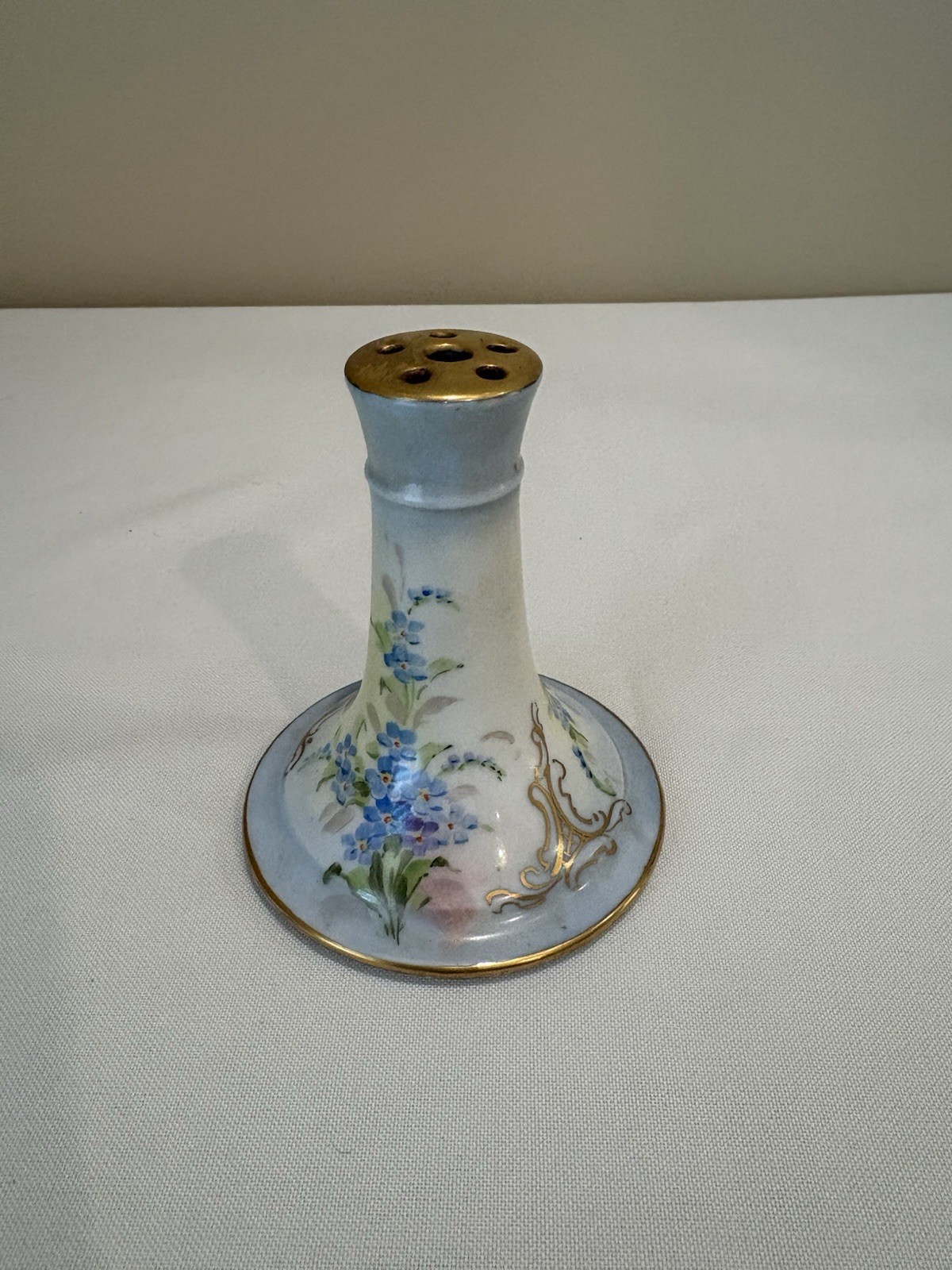 Antique J. Pouyat Limoges Stouffer Hatpin Holder Hand Painted Floral Gold