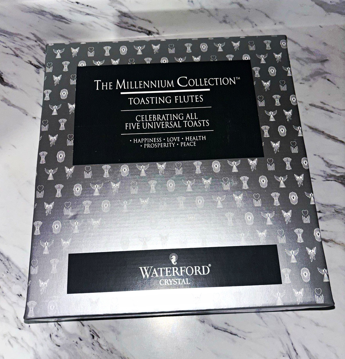 Waterford Crystal Millennium Universal 5 Toasts Champagne Flutes Set of 2 NIB Waterford Crystal Millennium Universal 5 Toasts Champagne Flutes Set of 2 NIB