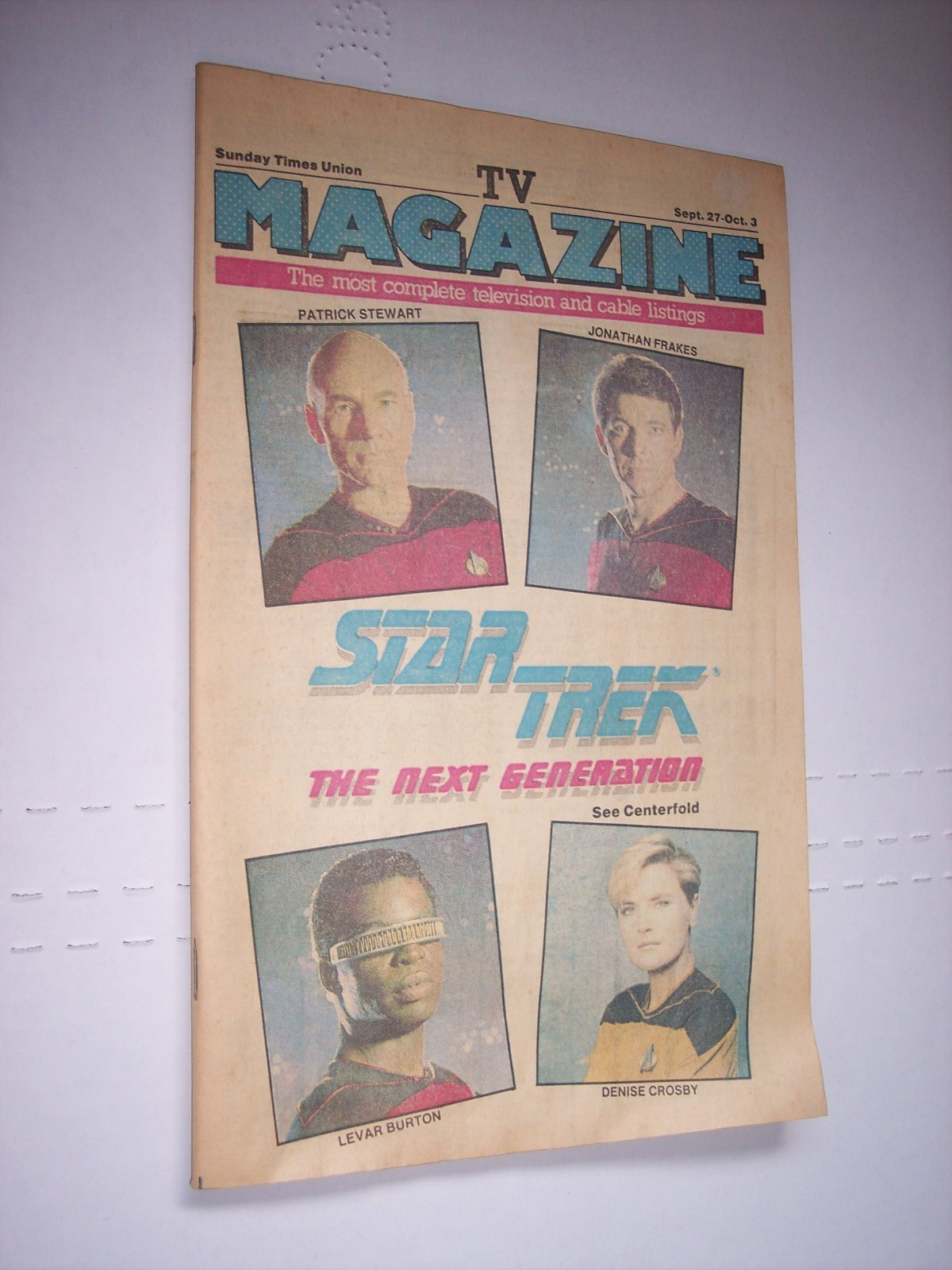 RARE Star Trek cover Sunday Times Union TV Magazine Sept 27 Oct 3 1987 Albany NY RARE Star Trek cover Sunday Times Union TV Magazine Sept 27 Oct 3 1987 Albany NY