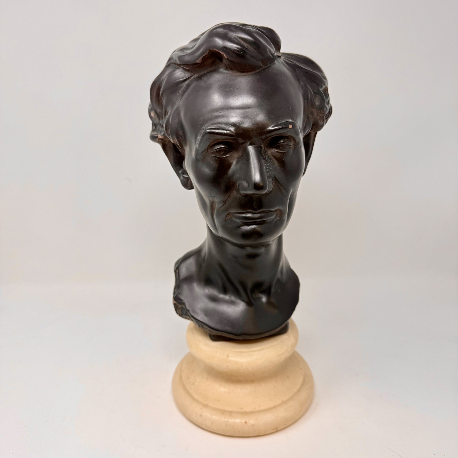 Nice Old Vintage Alva Studios Abraham Lincoln Bust Sculpture Leonard Volk 1860